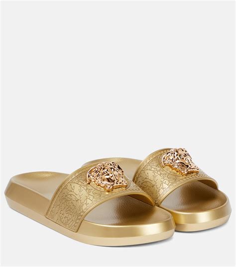 replica versace slides|versace la medusa leather slides.